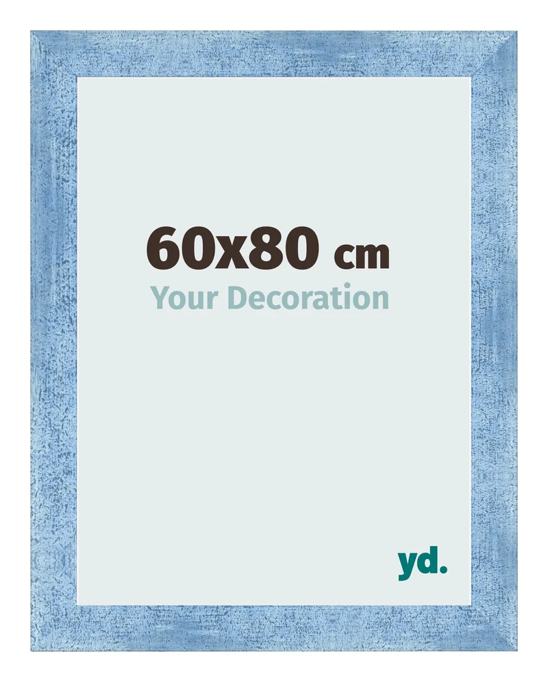 Bilderrahmen 60x80 cm - Hellblau Gewischt - MDF - Pisa