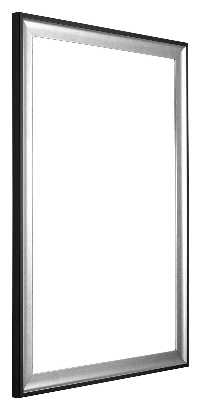 Bilderrahmen 67x98 cm - Schwarz Silber Poliert - Holz - Birmingham