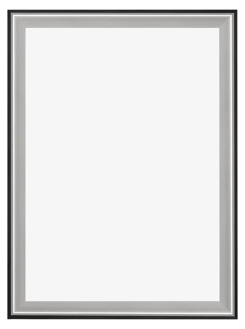 Bilderrahmen 67x98 cm - Schwarz Silber Poliert - Holz - Birmingham