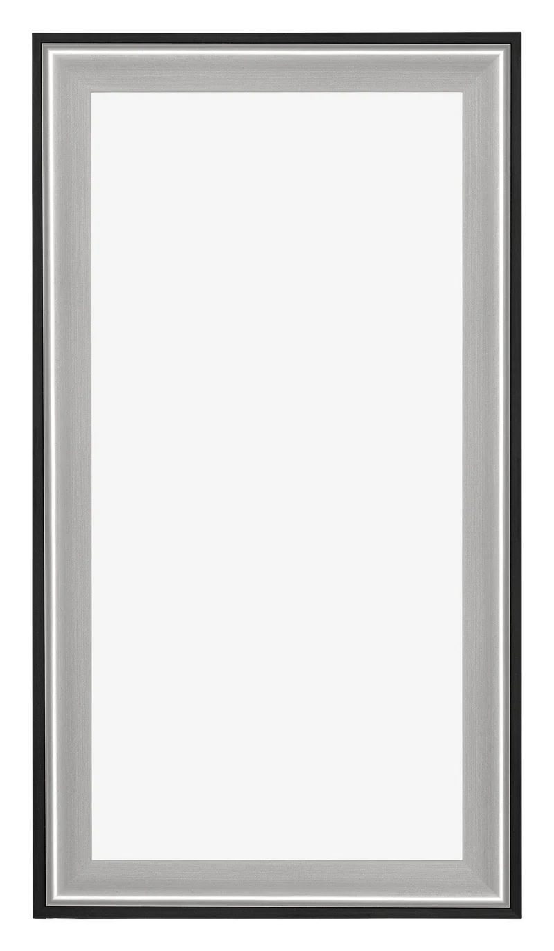 Bilderrahmen 50x100 cm - Schwarz Silber Poliert - Holz - Birmingham