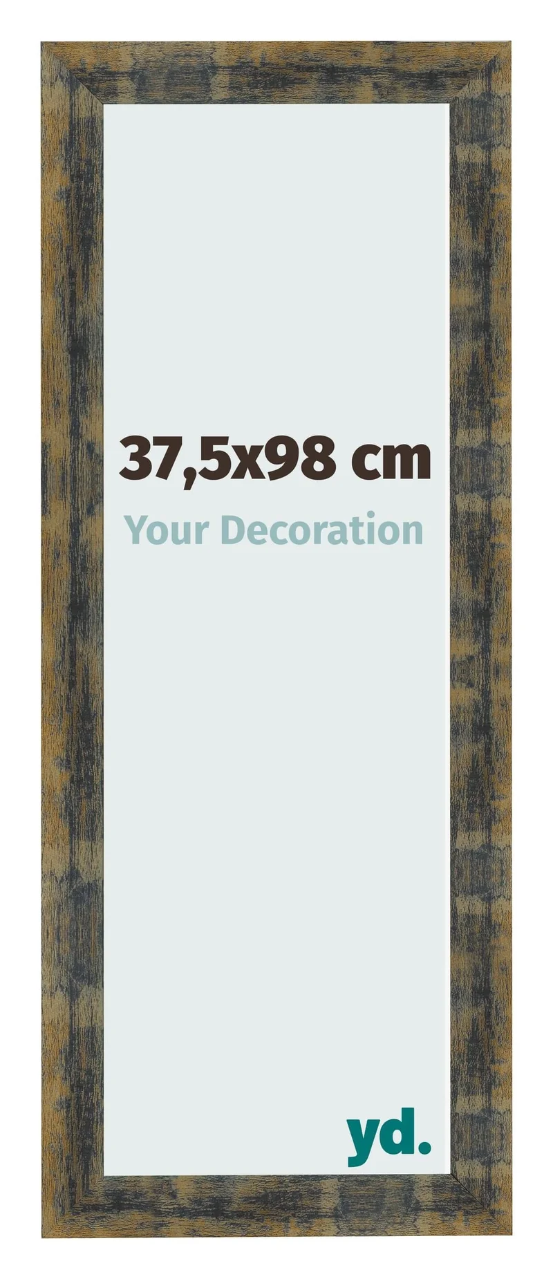 Bilderrahmen 37,5x98 cm - Blau Gold Meliert - MDF - Pisa