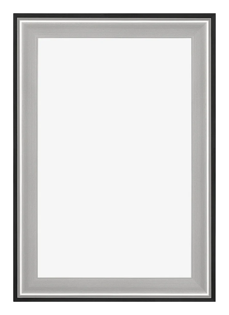 Bilderrahmen 50x75 cm - Schwarz Silber Poliert - Holz - Birmingham