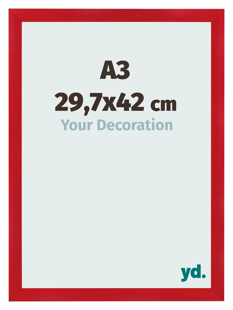 Bilderrahmen A3 - 29,7x42 cm - Rot - MDF - Pisa