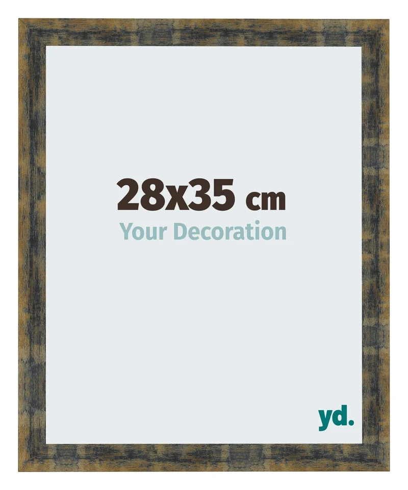 Bilderrahmen 28x35 cm - Blau Gold Meliert - MDF - Pisa