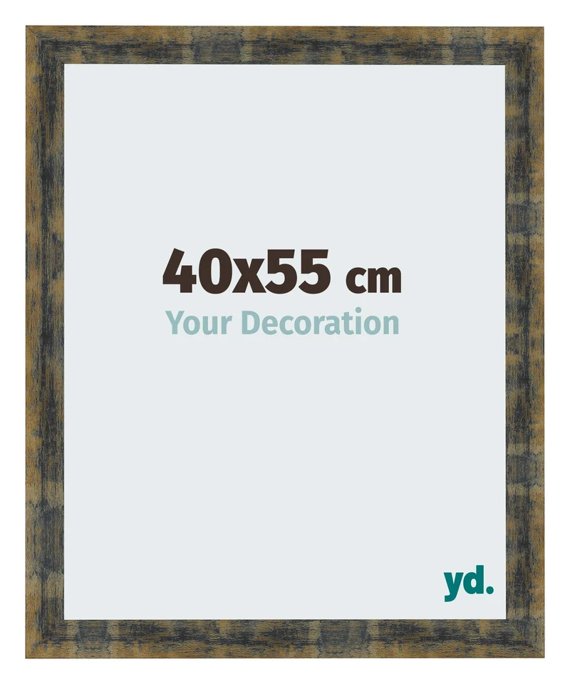 Bilderrahmen 40x55 cm - Blau Gold Meliert - MDF - Pisa