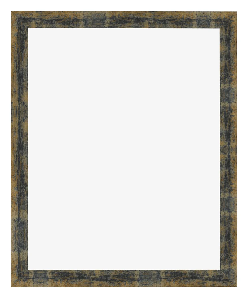 Bilderrahmen 60x70 cm - Blau Gold Meliert - MDF - Pisa