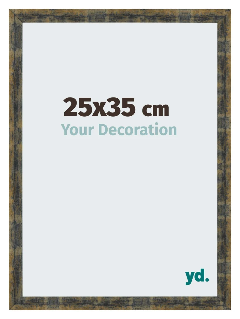 Bilderrahmen 25x35 cm - Blau Gold Meliert - MDF - Pisa