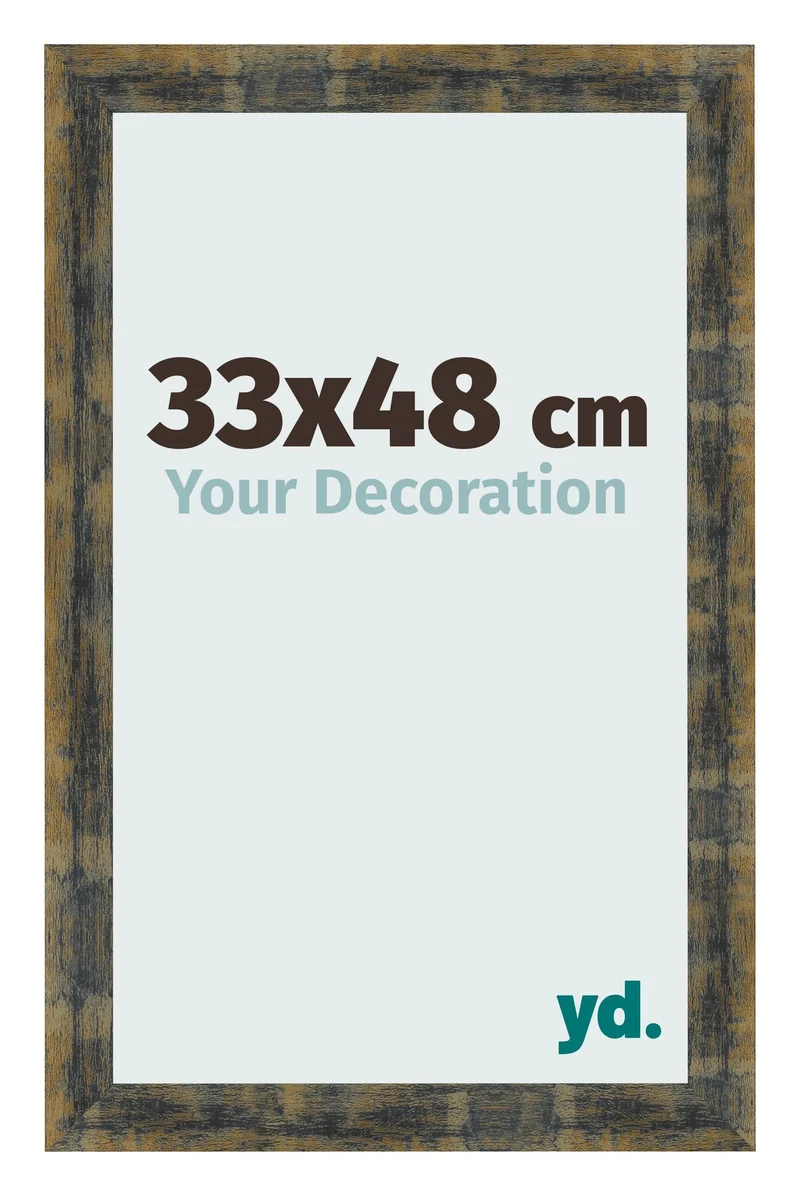 Bilderrahmen 33x48 cm - Blau Gold Meliert - MDF - Pisa