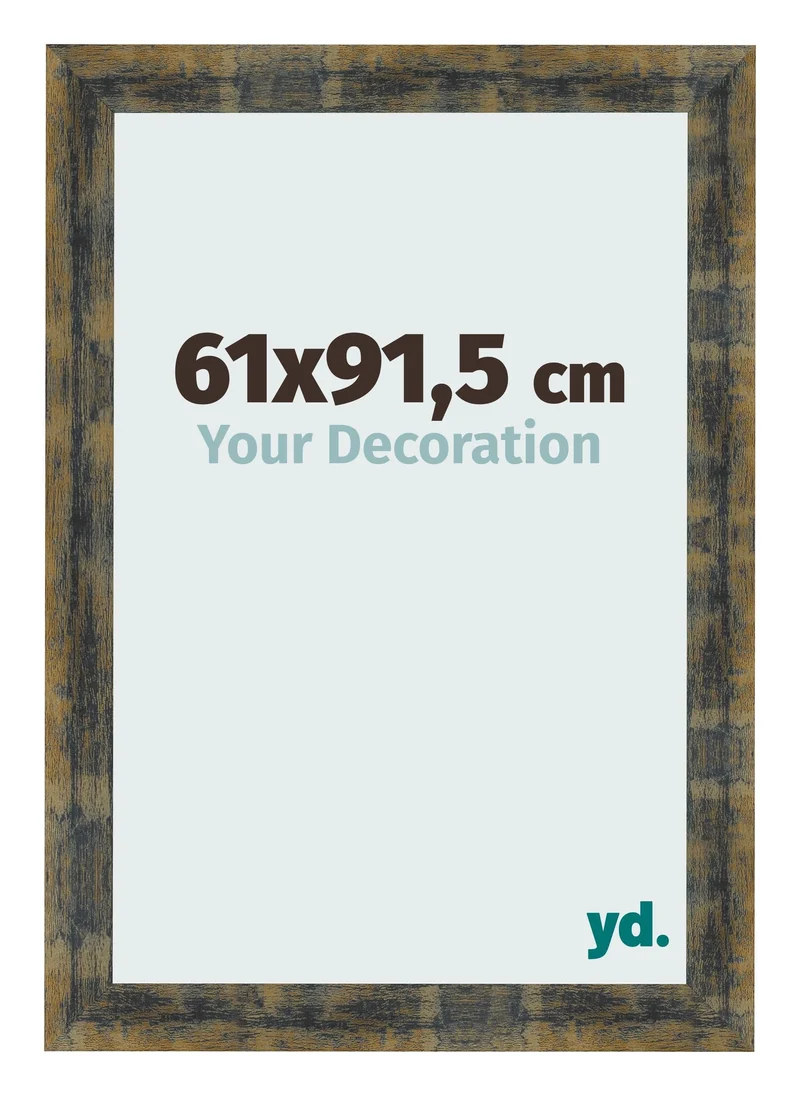 Bilderrahmen 61x91,5 cm - Blau Gold Meliert - MDF - Pisa