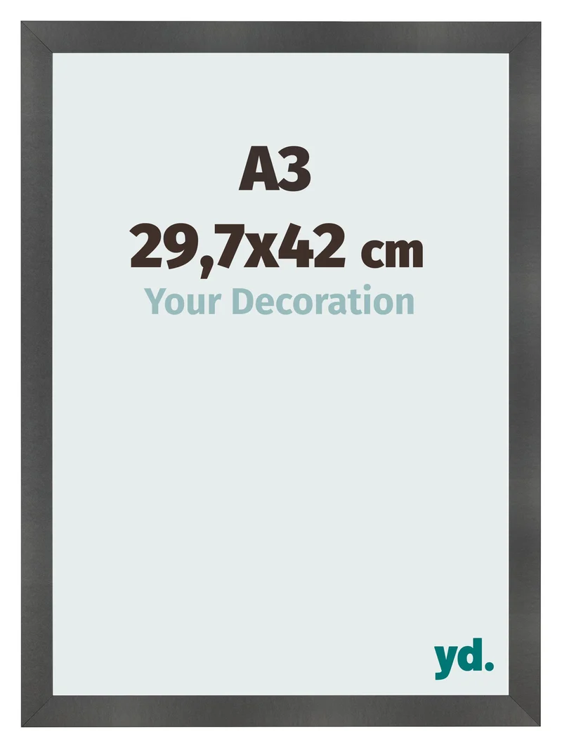 Bilderrahmen A3 - 29,7x42 cm - Schwarz Matt - MDF - Pisa