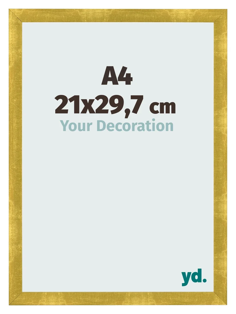 Bilderrahmen A4 - 21x29,7 cm - Gold Vintage - MDF - Pisa