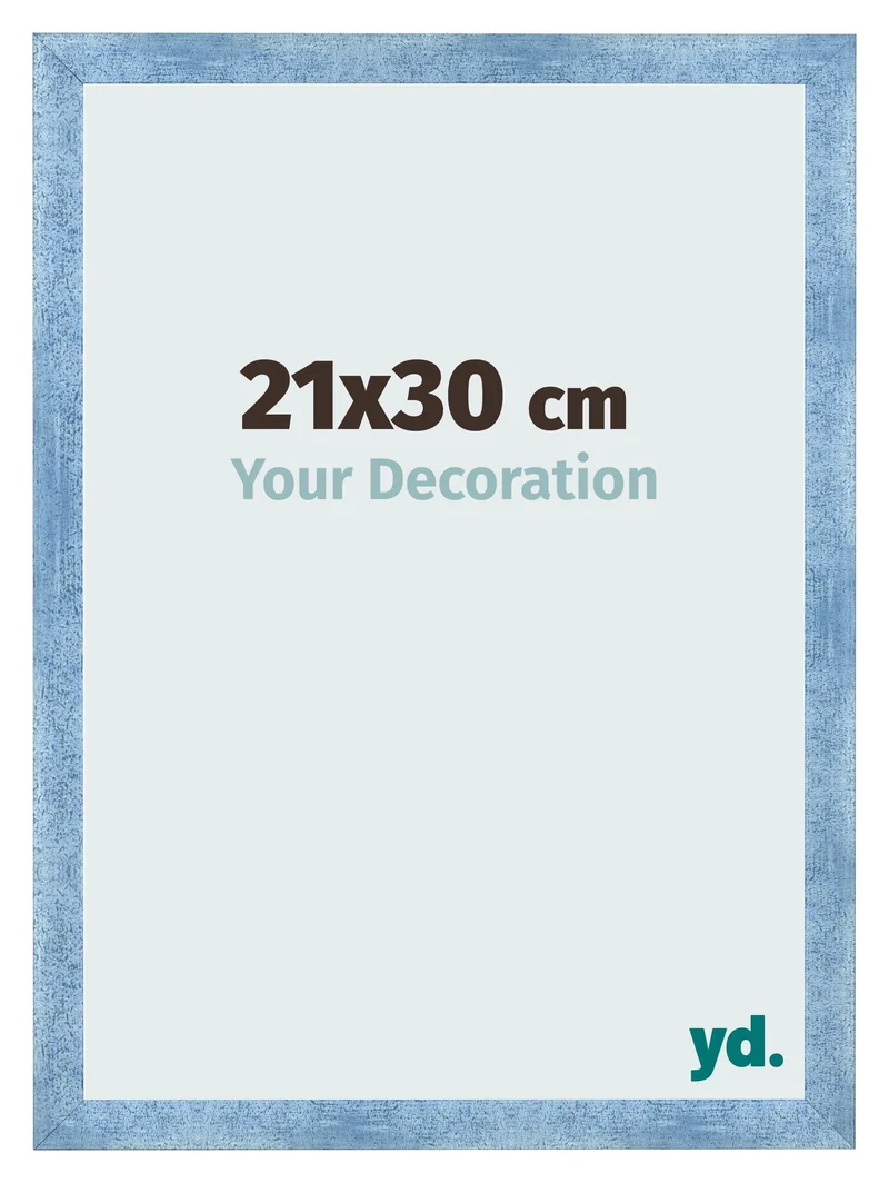 Bilderrahmen 21x30 cm - Hellblau Gewischt - MDF - Pisa