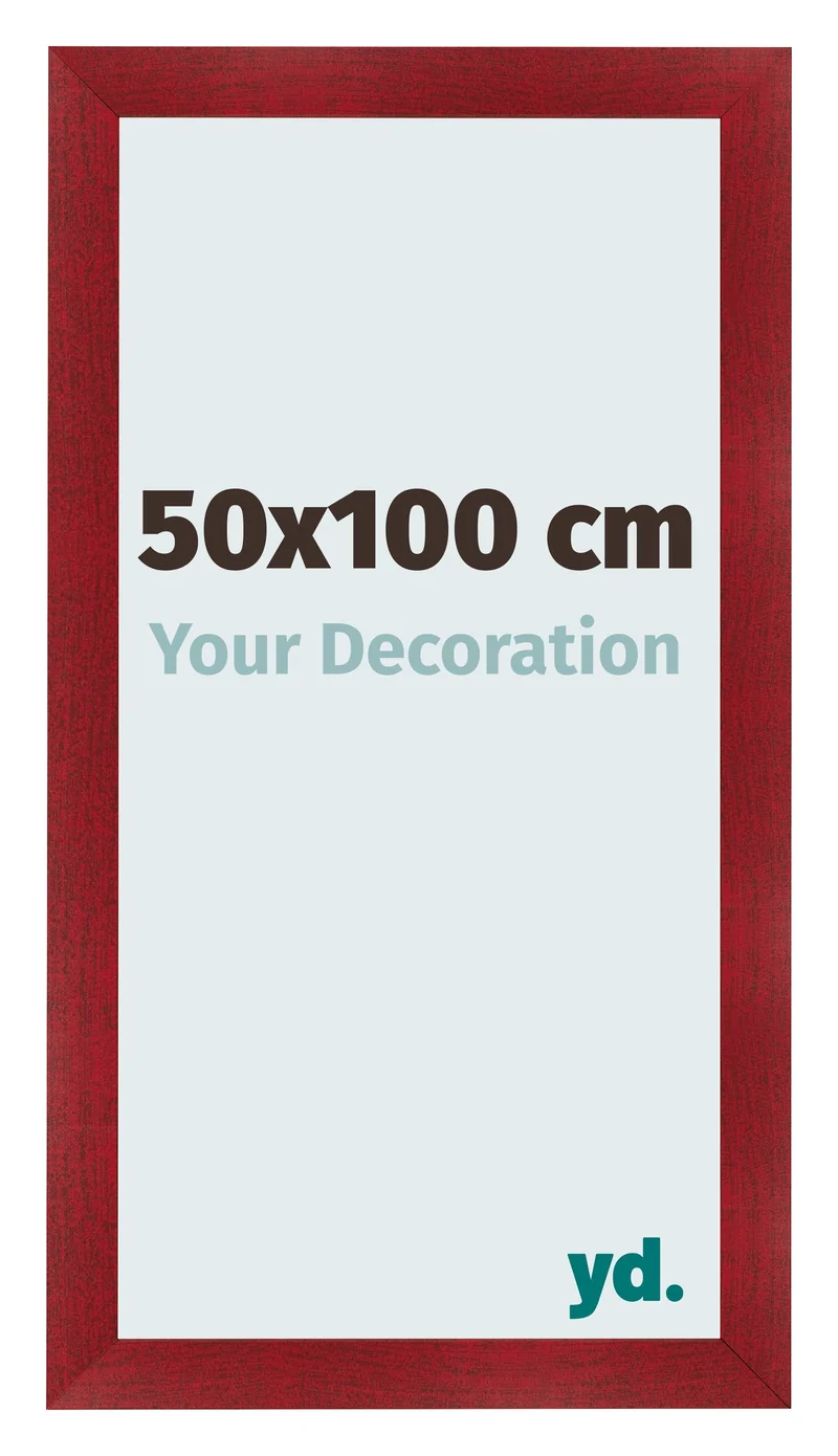 Bilderrahmen 50x100 cm - Weinrot Gewischt - MDF - Pisa
