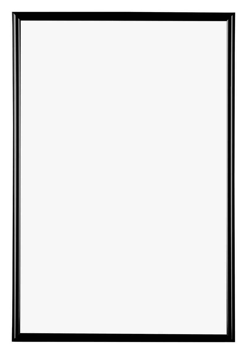 Bilderrahmen 50x75 cm - Schwarz Hochglanz - Kunststoff - Bordeaux