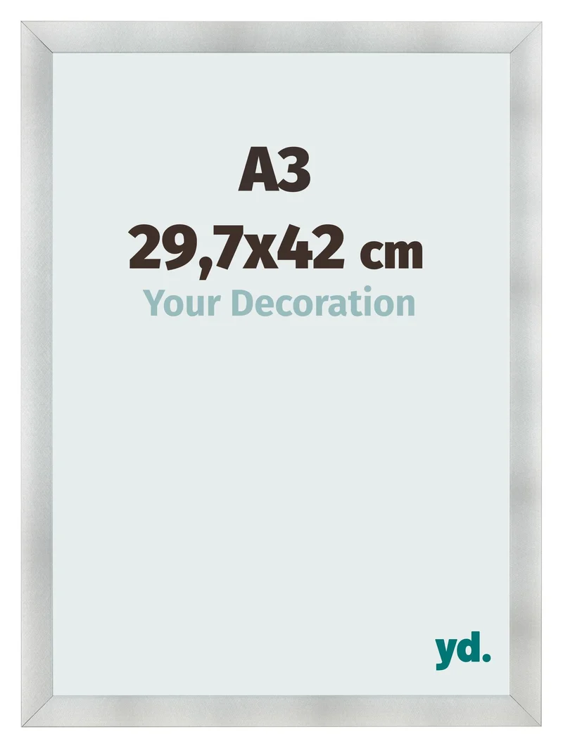 Bilderrahmen A3 - 29,7x42 cm - Aluminium Gebürstet - MDF - Pisa