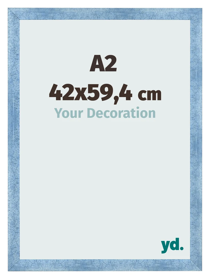 Bilderrahmen A2 - 42x59,4 cm - Hellblau Gewischt - MDF - Pisa