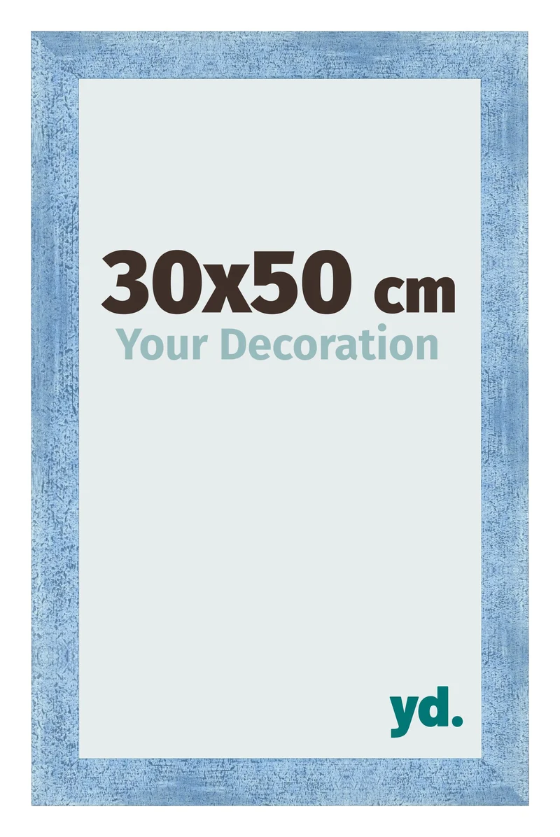Bilderrahmen 30x50 cm - Hellblau Gewischt - MDF - Pisa