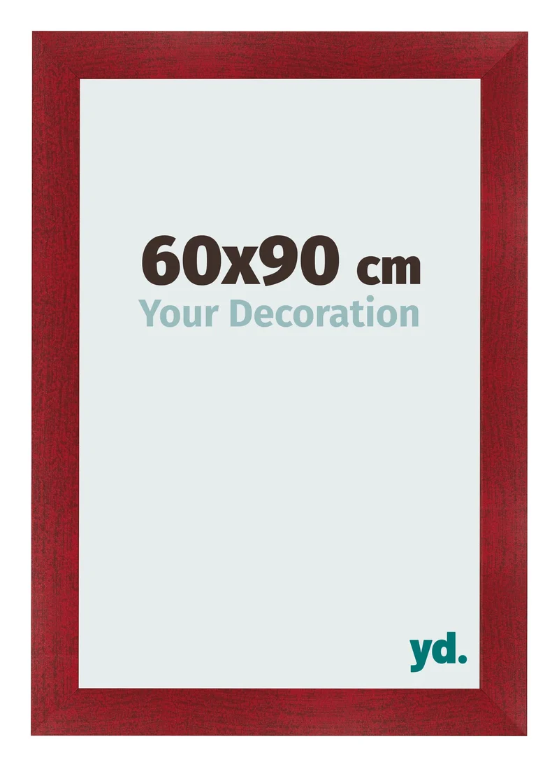 Bilderrahmen 60x90 cm - Weinrot Gewischt - MDF - Pisa
