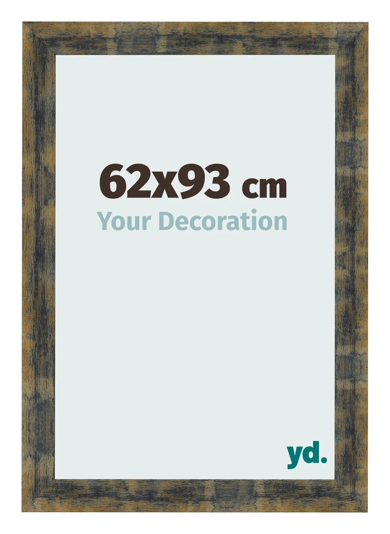 Bilderrahmen 62x93 cm - Blau Gold Meliert - MDF - Pisa