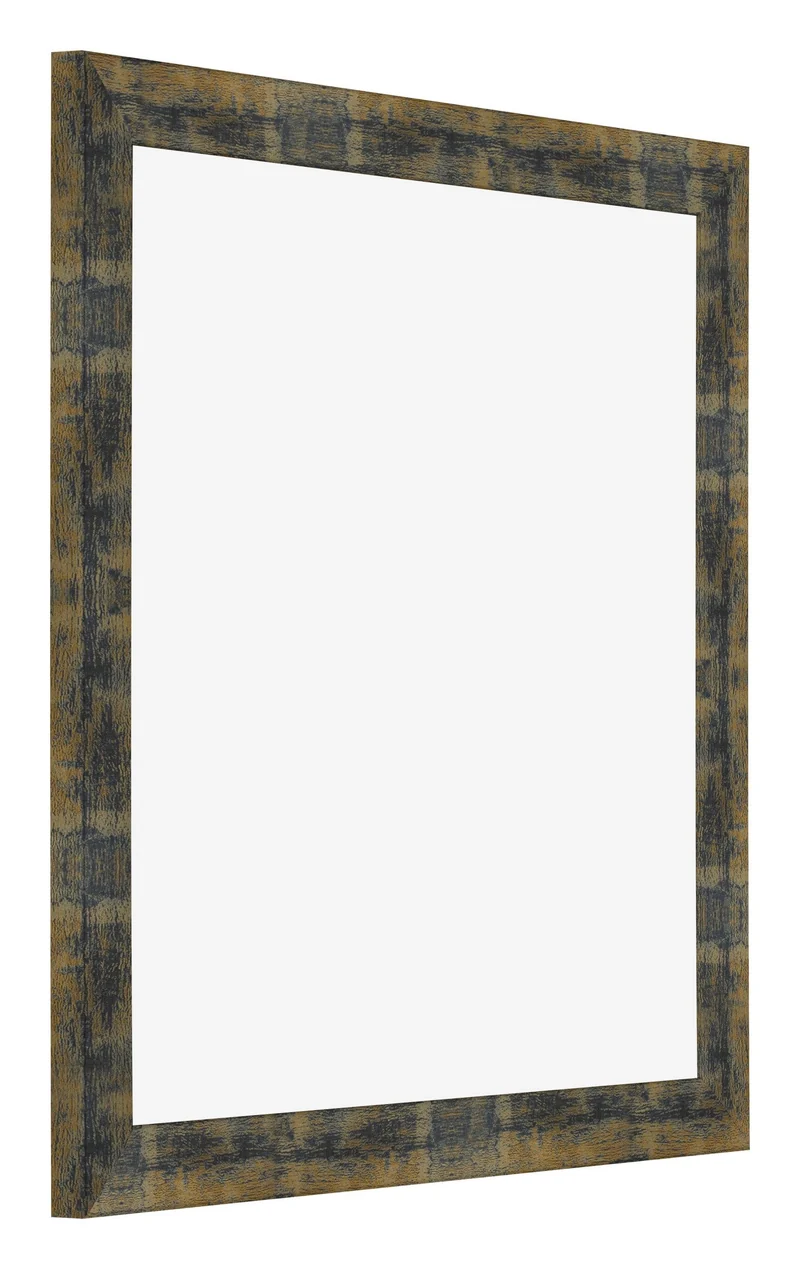 Bilderrahmen 20x20 cm - Blau Gold Meliert - MDF - Pisa