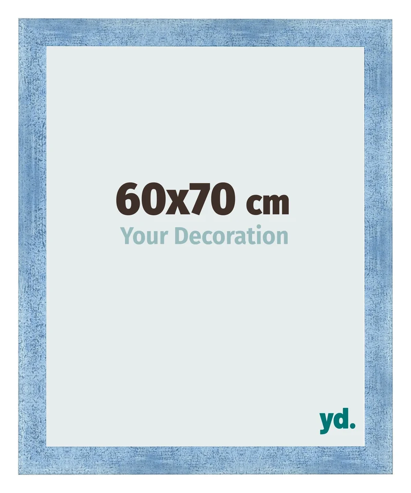 Bilderrahmen 60x70 cm - Hellblau Gewischt - MDF - Pisa