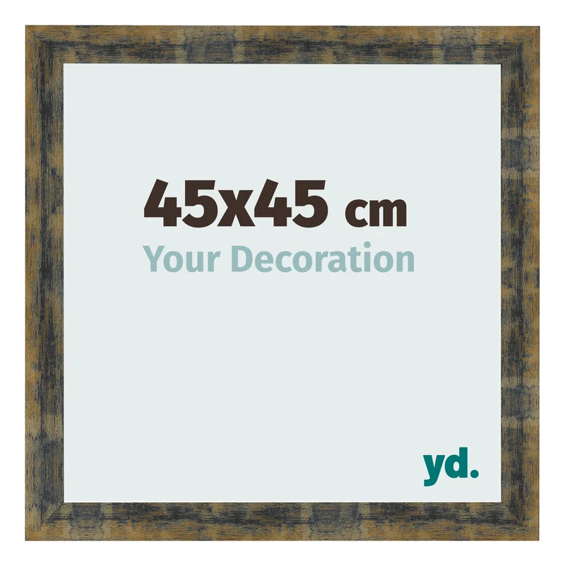 Bilderrahmen 45x45 cm - Blau Gold Meliert - MDF - Pisa