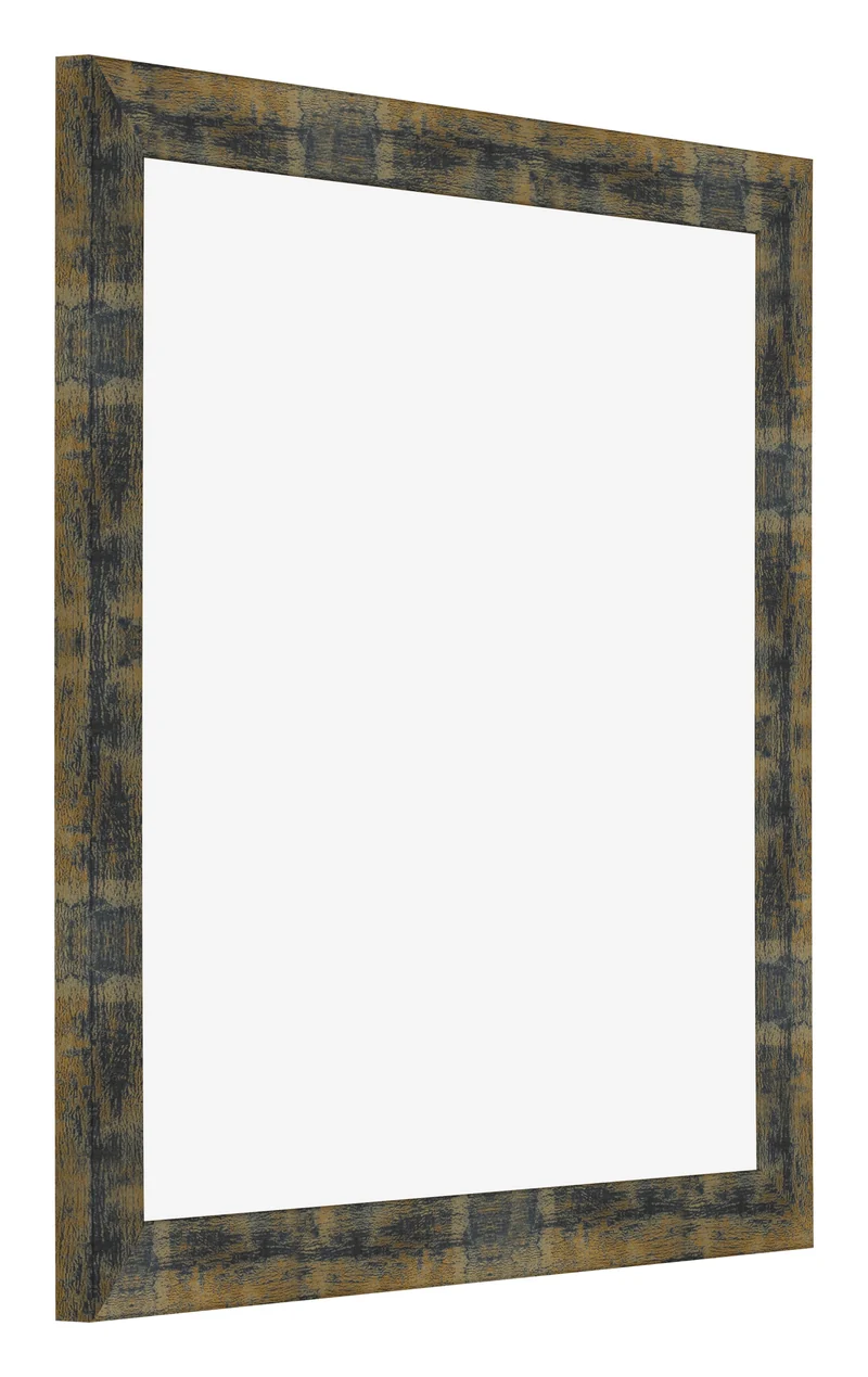 Bilderrahmen 40x40 cm - Blau Gold Meliert - MDF - Pisa