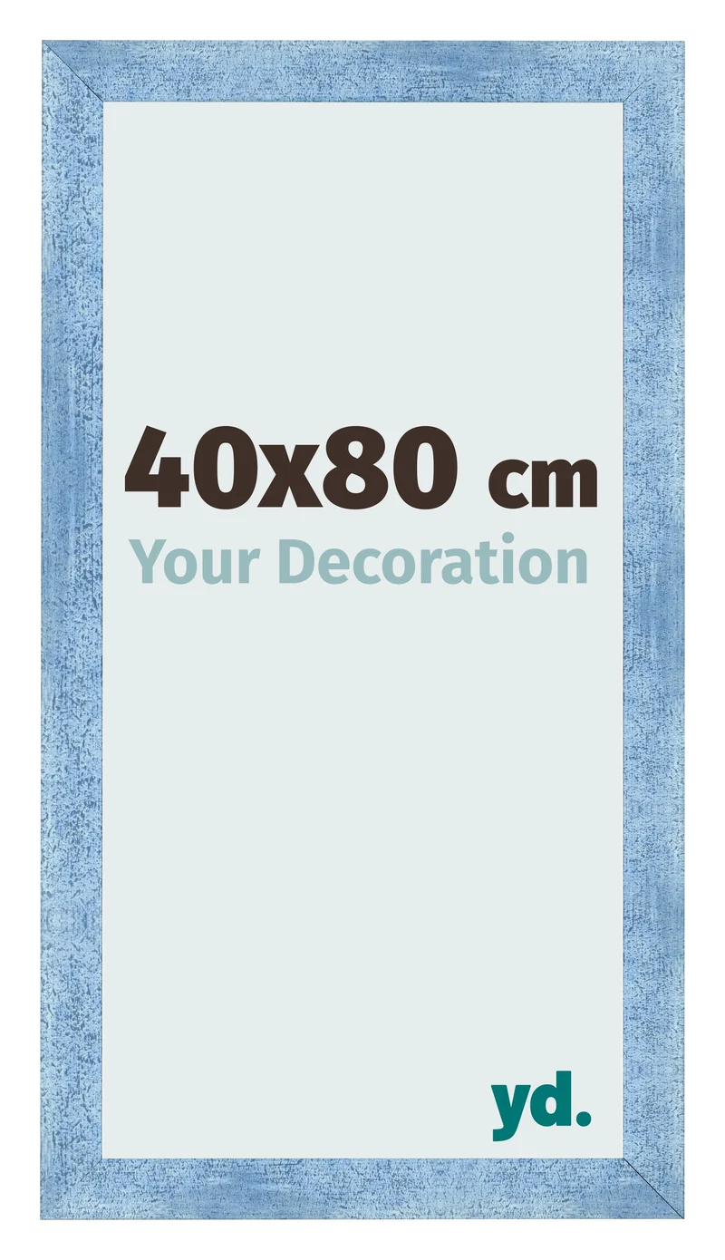 Bilderrahmen 40x80 cm - Hellblau Gewischt - MDF - Pisa