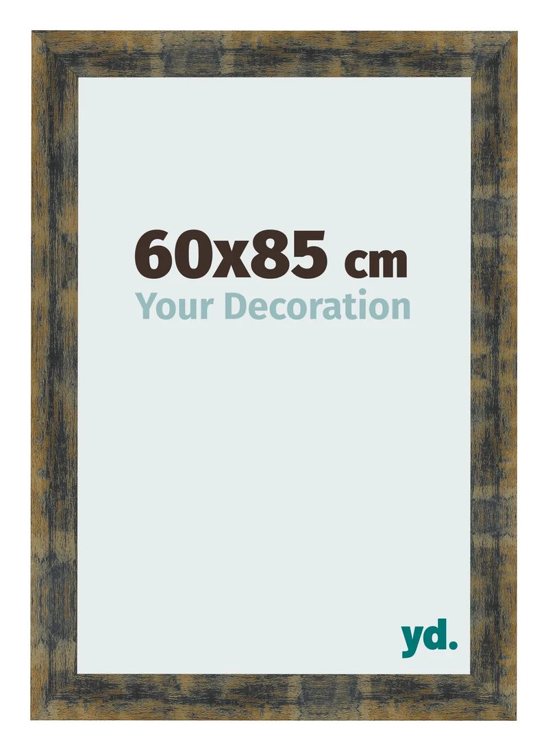 Bilderrahmen 60x85 cm - Blau Gold Meliert - MDF - Pisa