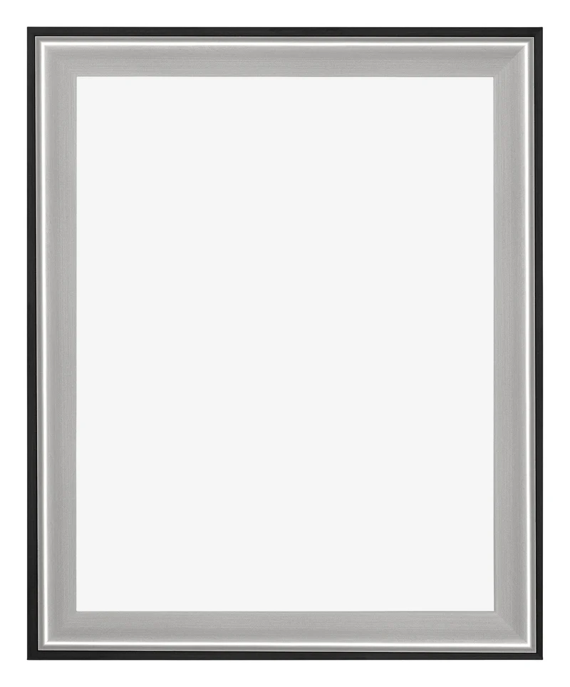 Bilderrahmen 36x49 cm - Schwarz Silber Poliert - Holz - Birmingham