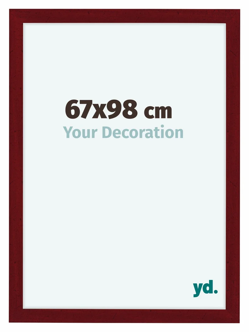 Bilderrahmen 67x98 cm - Weinrot Gewischt - MDF - Como