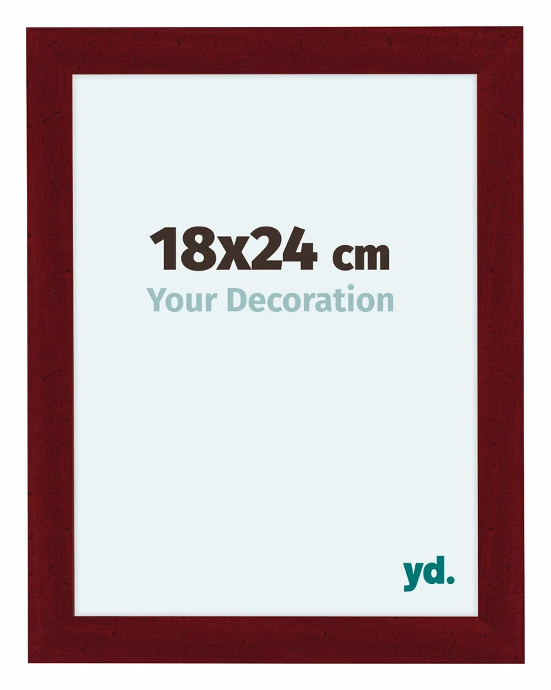 Bilderrahmen 48x64 cm - Weinrot Gewischt - MDF - Como
