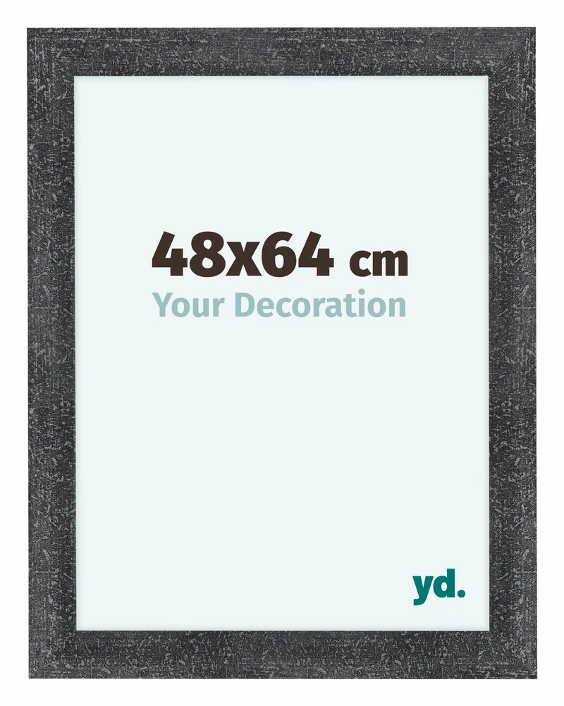 Bilderrahmen 48x64 cm - Grau Gewischt - MDF - Como