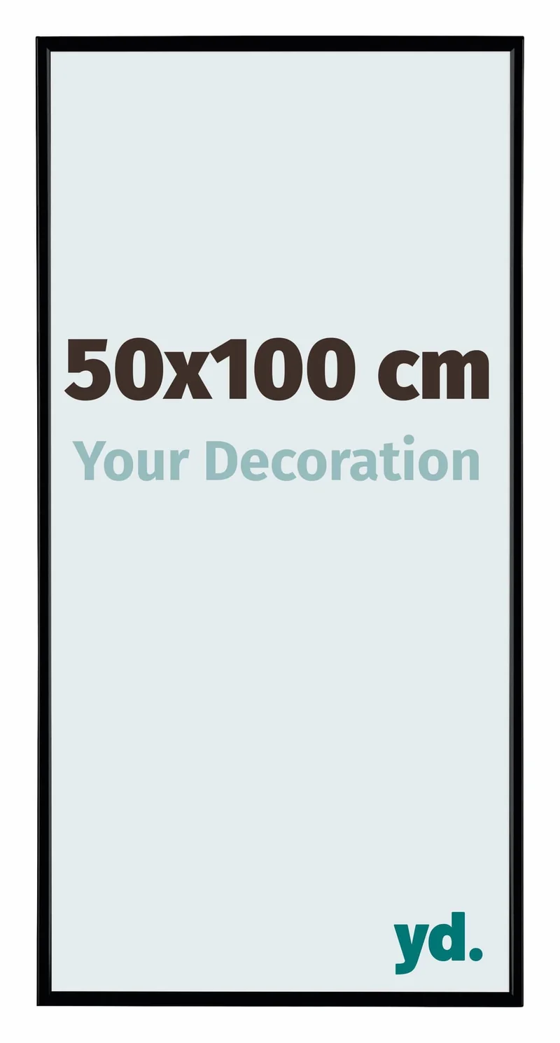 Bilderrahmen 50x100 cm - Schwarz Matt - Kunststoff - Evry