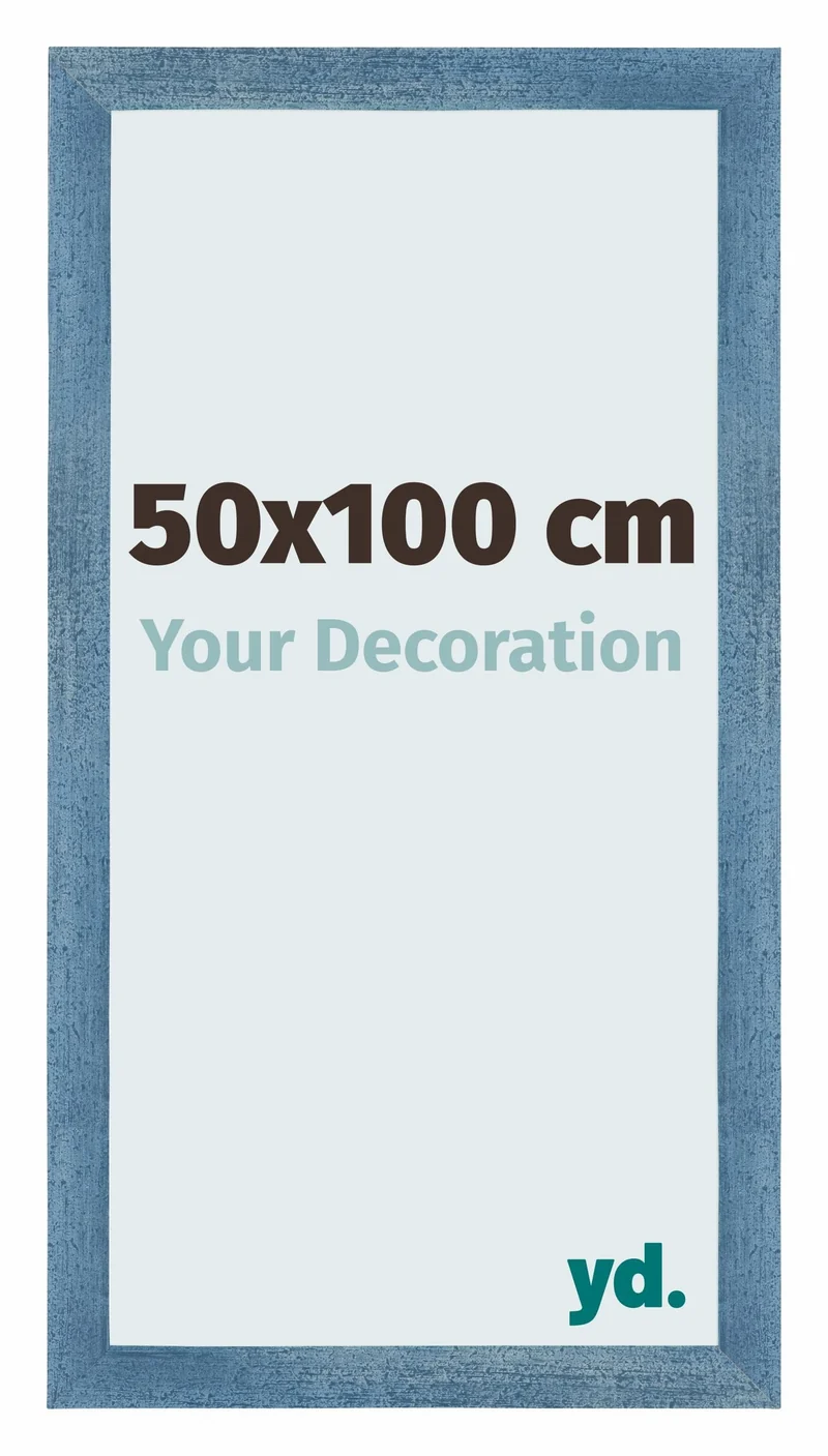 Bilderrahmen 50x100 cm - Hellblau Gewischt - MDF - Mura