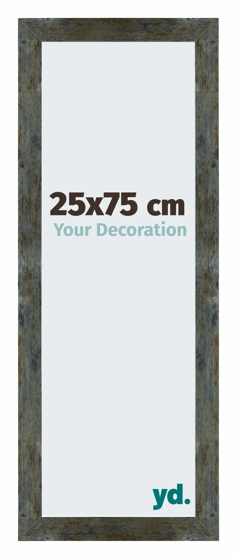Bilderrahmen 25x75 cm - Blau Gold Meliert - MDF - Mura