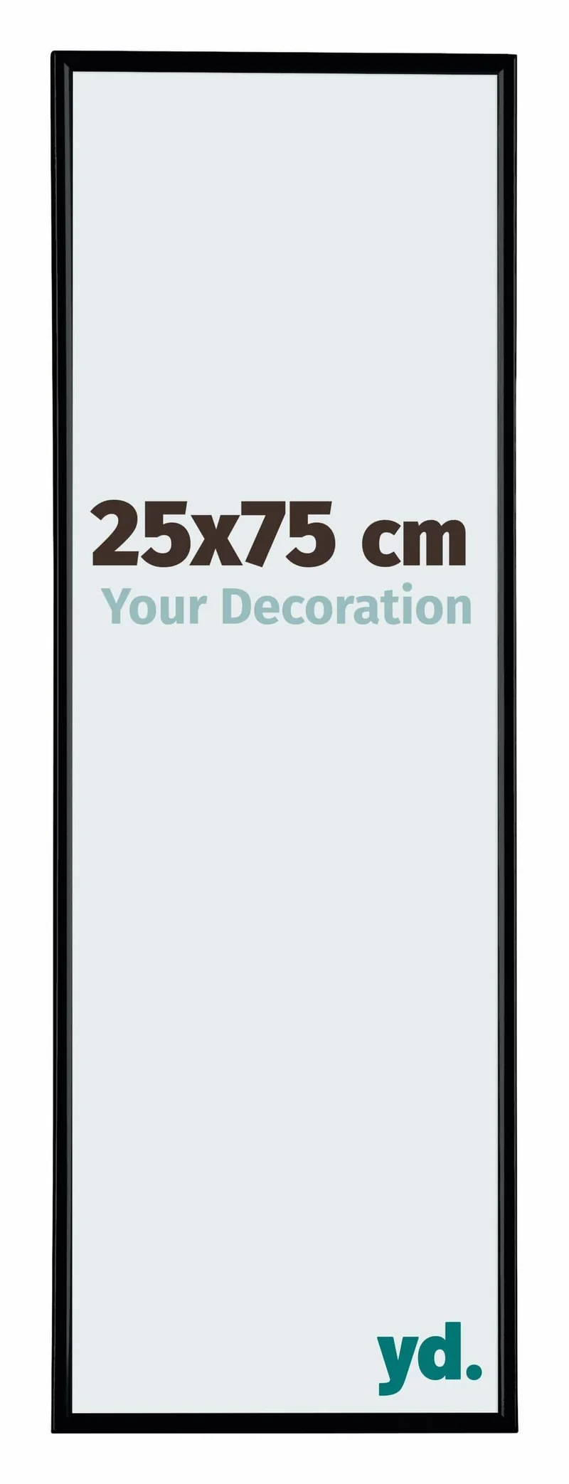 Bilderrahmen 25x75 cm - Schwarz Matt - Kunststoff - Evry