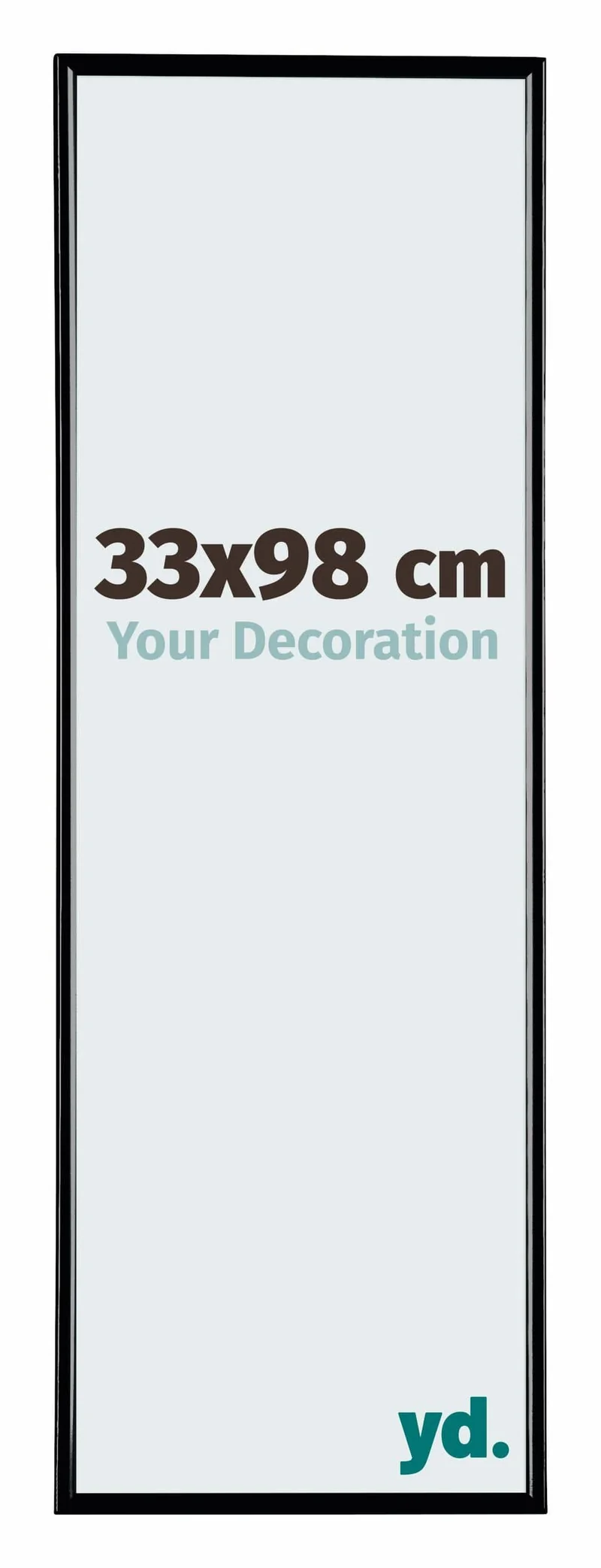 Bilderrahmen 33x98 cm - Schwarz Hochglanz - Kunststoff - Evry