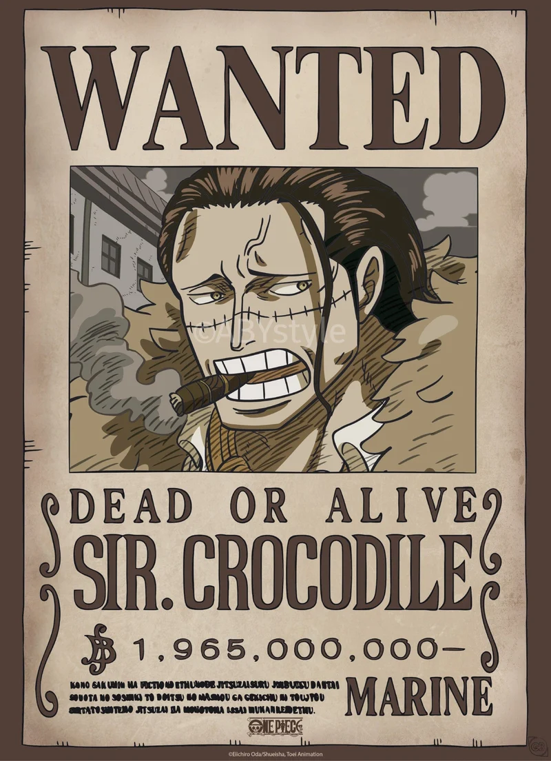 Poster One Piece - Wanted Crocodile Wano 38x52cm