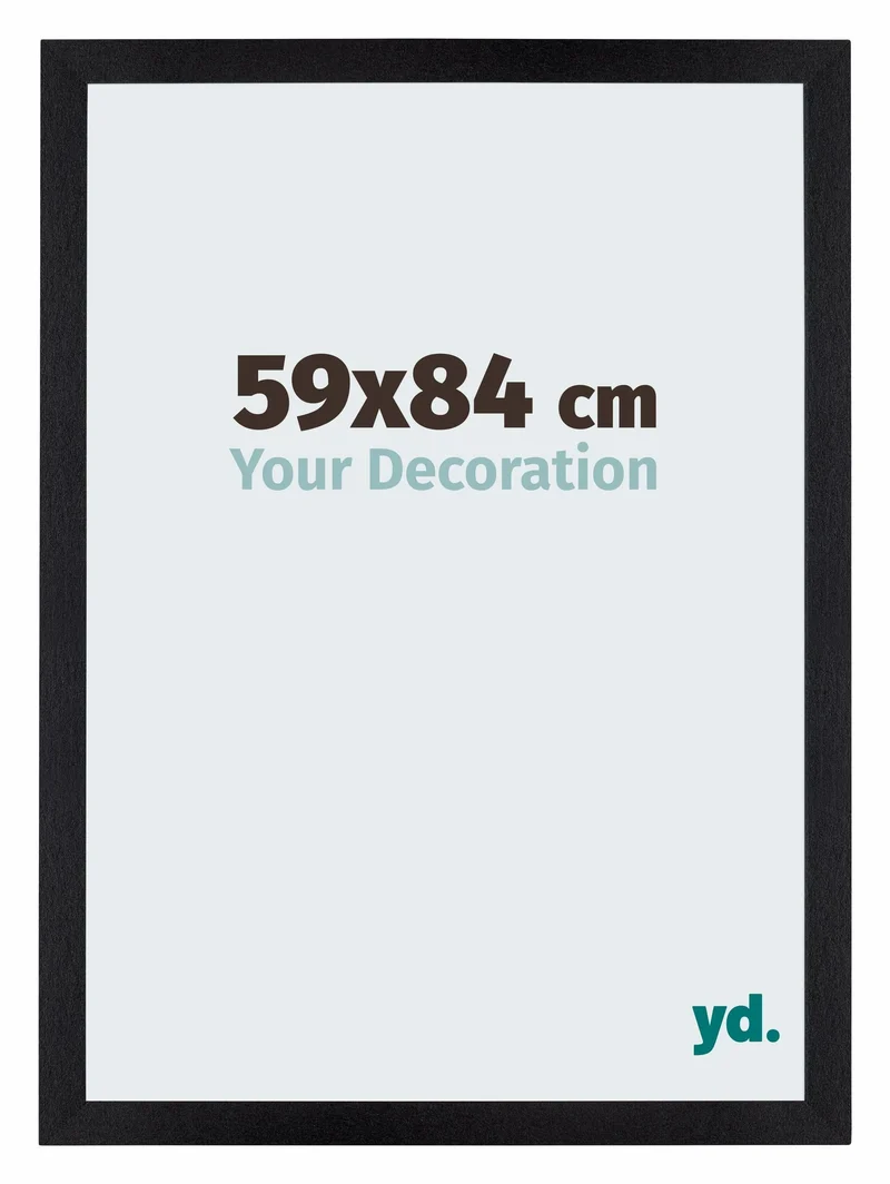 Bilderrahmen 59x84 cm - Schwarz Matt - MDF - Mura