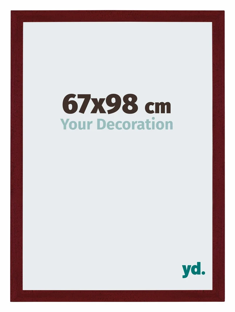 Bilderrahmen 67x98 cm - Weinrot Gewischt - MDF - Mura