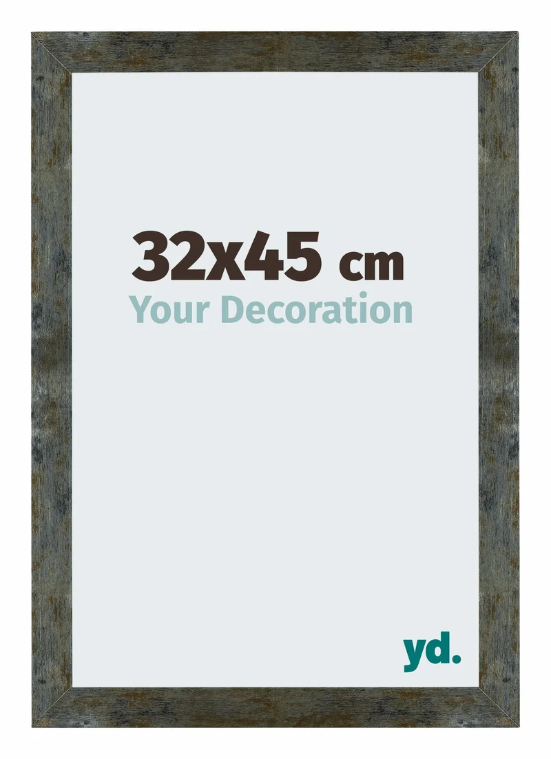 Bilderrahmen 32x45 cm - Blau Gold Meliert - MDF - Mura