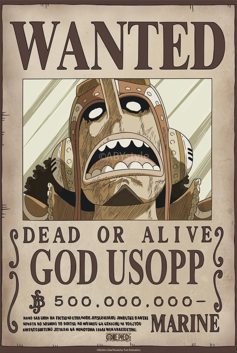 Poster One Piece - Wanted Usopp Wano 38x52cm