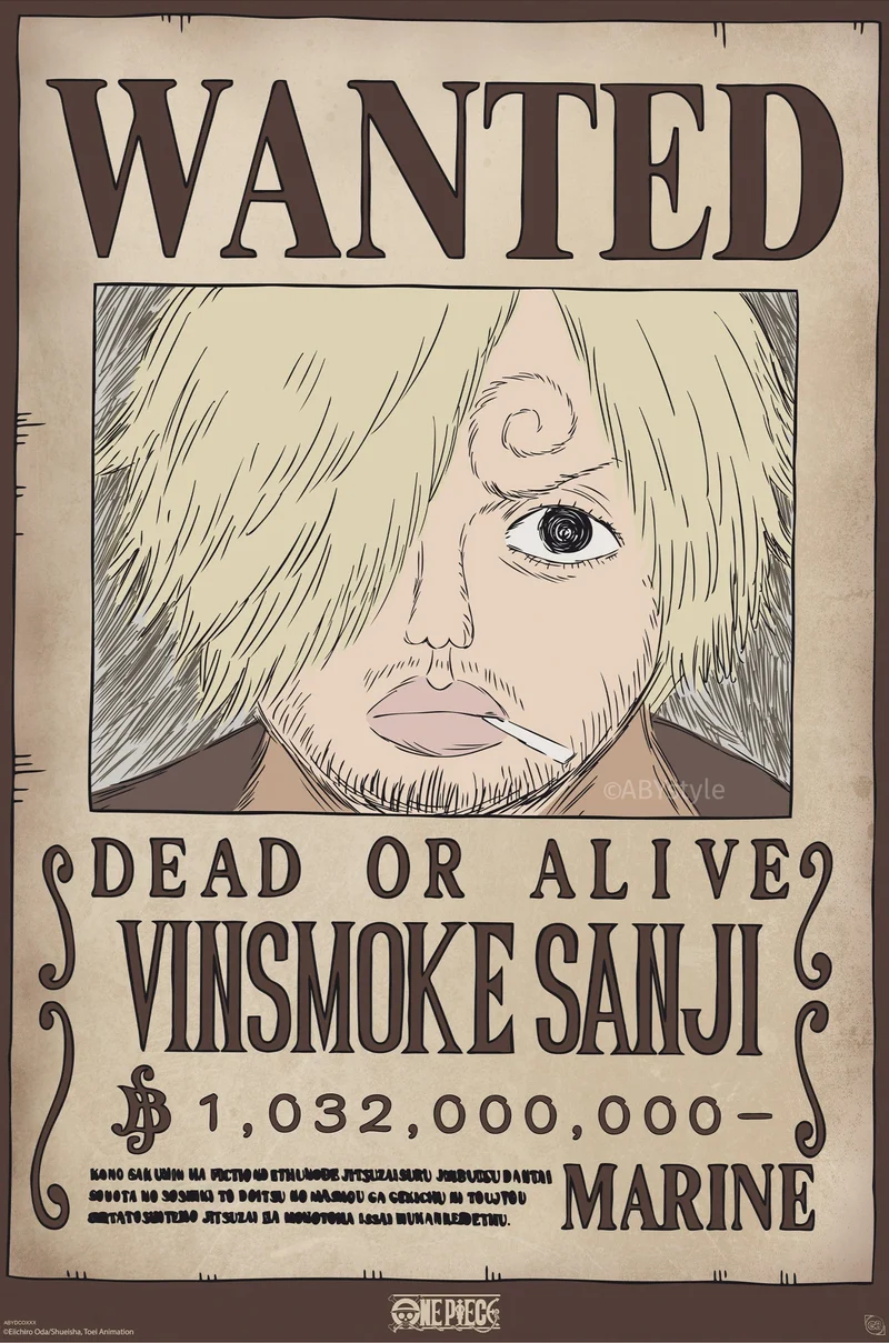 Poster One Piece - Wanted Sanji Wano 61x91,5cm