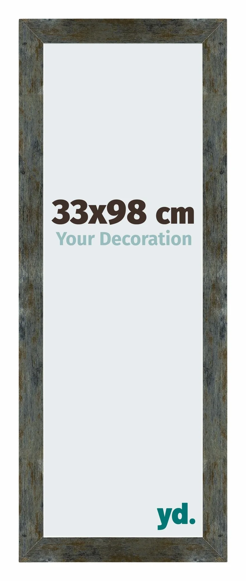 Bilderrahmen 33x98 cm - Blau Gold Meliert - MDF - Mura