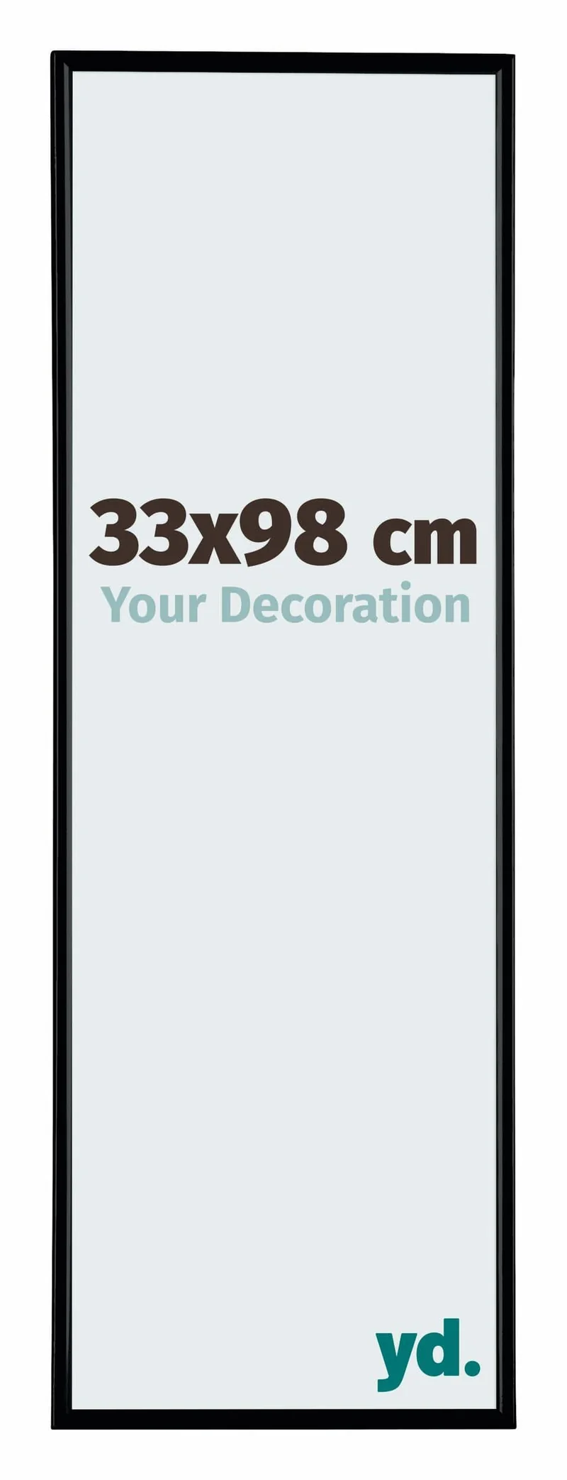 Bilderrahmen 33x98 cm - Schwarz Matt - Kunststoff - Evry