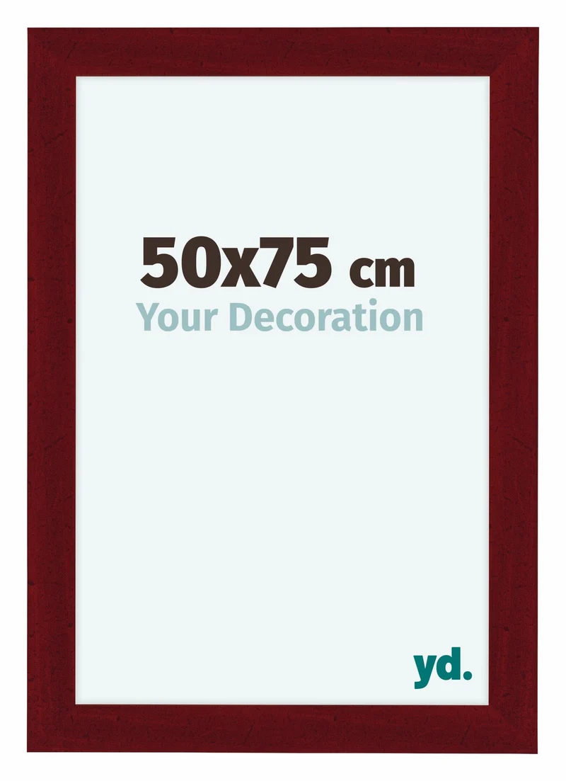 Bilderrahmen 50x75 cm - Weinrot Gewischt - MDF - Como