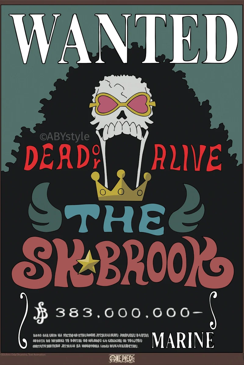 Poster One Piece - Wanted Brook Wano 38x52cm