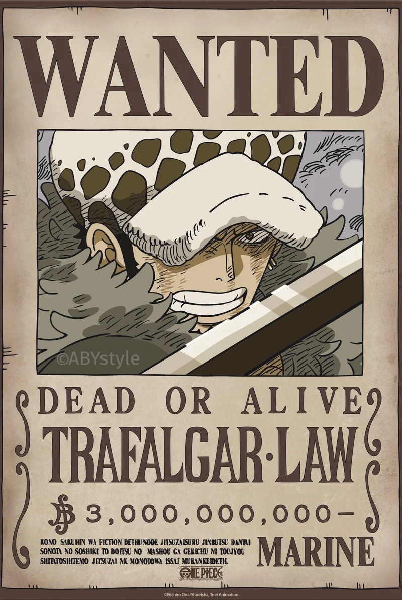 Poster One Piece - Wanted Law Wano 38x52cm