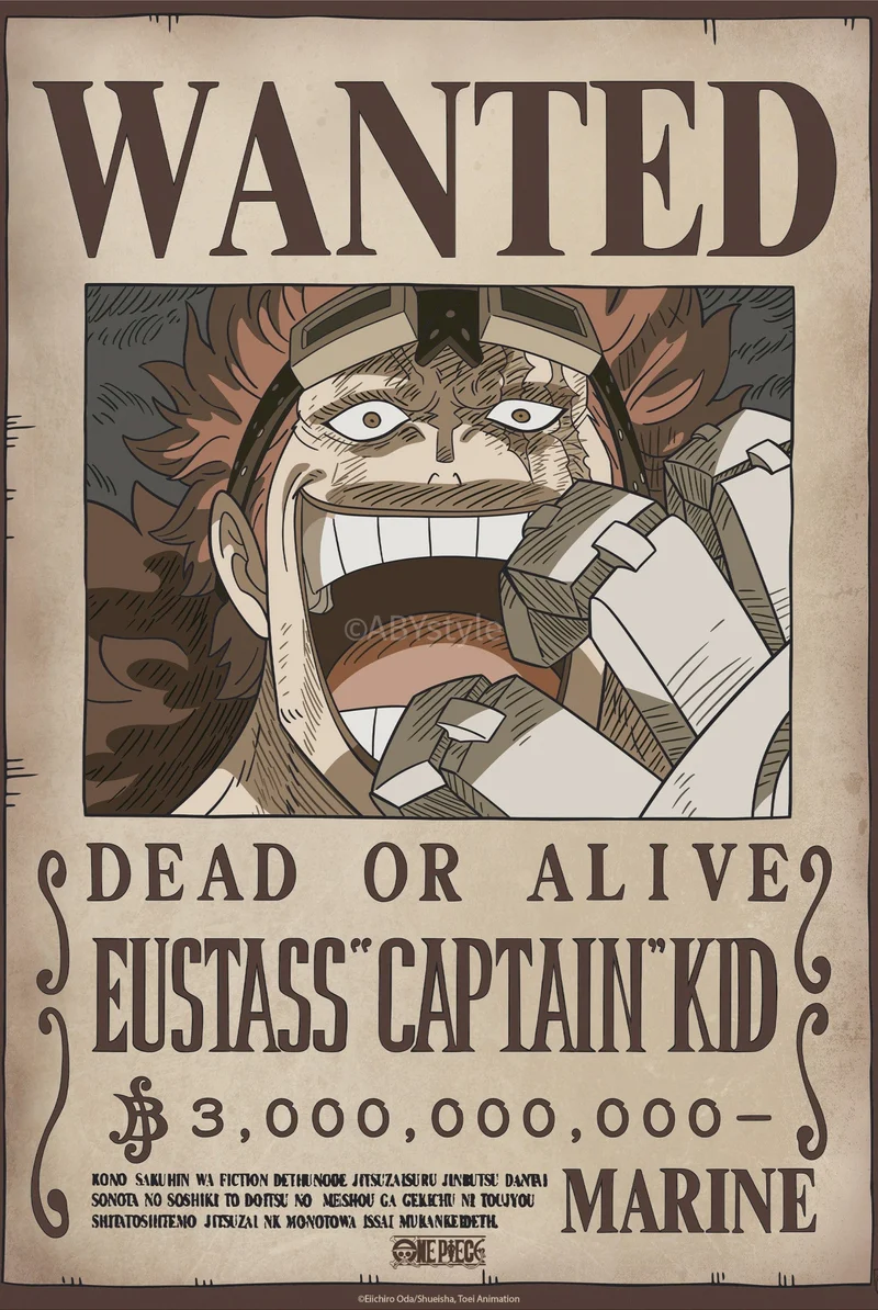 Poster One Piece - Poster Wanted Kid Wano 38x52cm